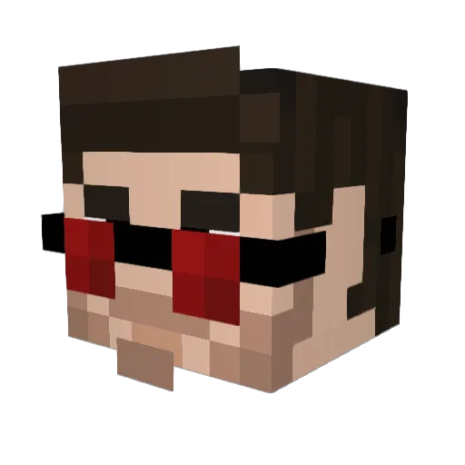 Perukid Minecraft avatar head, 3D render
