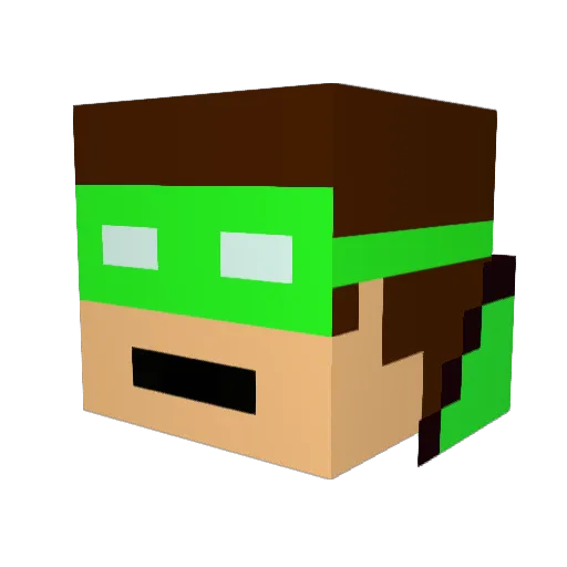 Perumofo Minecraft avatar head, 3D render