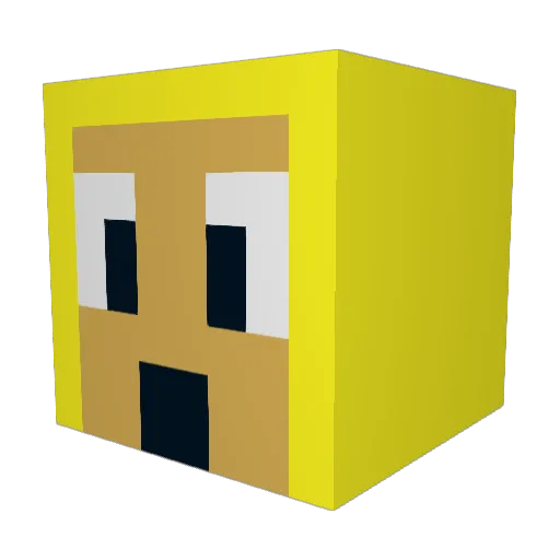 Peruwai Minecraft avatar head, 3D render