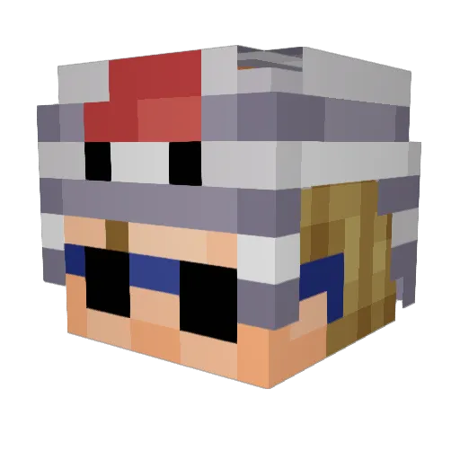 Pervysannin Minecraft avatar head, 3D render