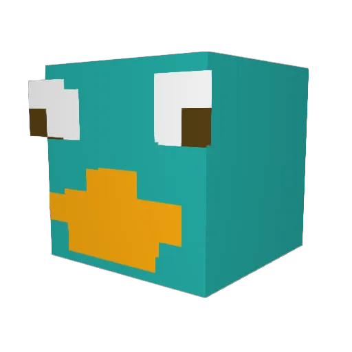 Peryelortitorico Minecraft avatar head, 3D render