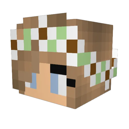 Perzevel Minecraft avatar head, 3D render