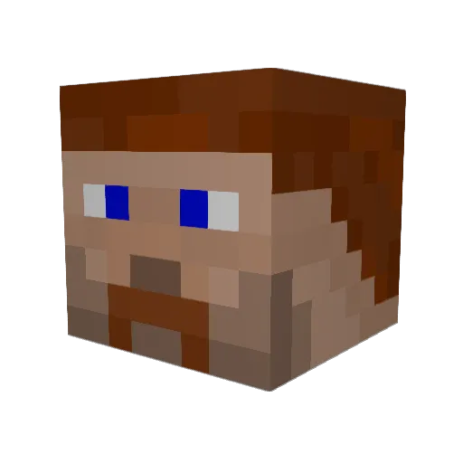 Pesle Minecraft avatar head, 3D render