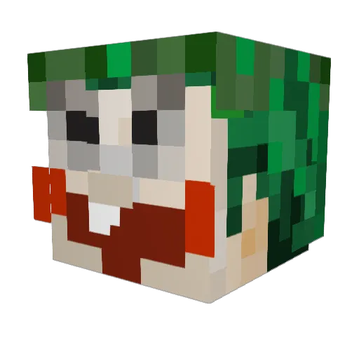 Pespequ Minecraft avatar head, 3D render