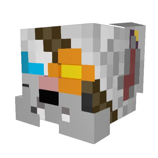Pessii Minecraft avatar head, 3D render