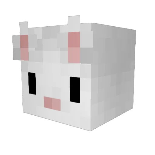 PessimisticKitty Minecraft avatar head, 3D render