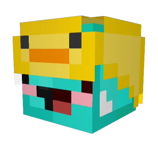 Pessine_22 Minecraft avatar head, 3D render