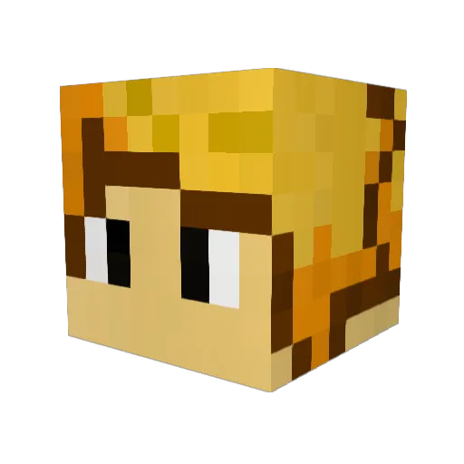 Peste Minecraft avatar head, 3D render