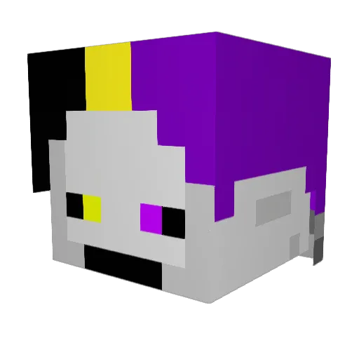 PesteringClown Minecraft avatar head, 3D render