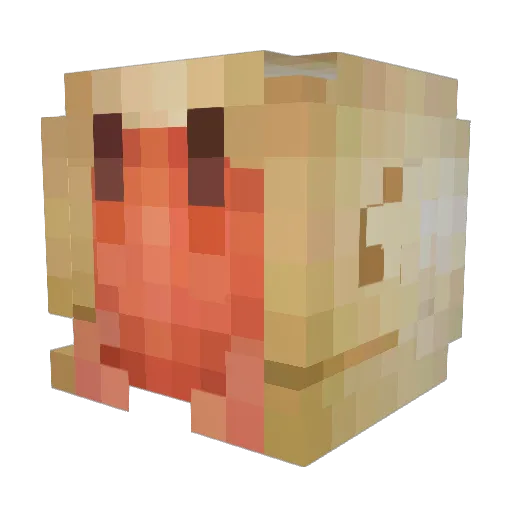 PetCrab Minecraft avatar head, 3D render