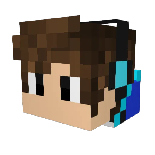 PetchKung Minecraft avatar head, 3D render