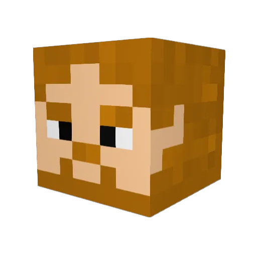 Petegar Minecraft avatar head, 3D render