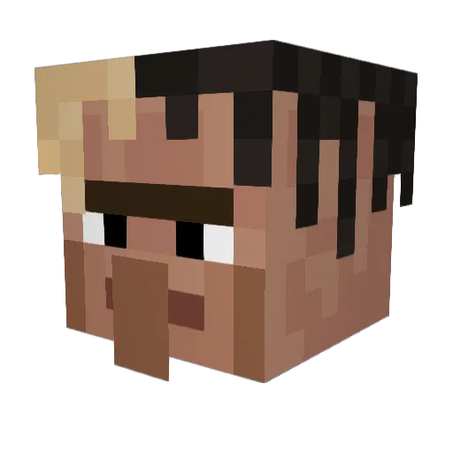 Petelix Minecraft avatar head, 3D render