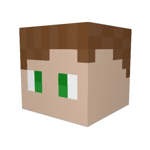 PeterCrafterr Minecraft avatar head, 3D render