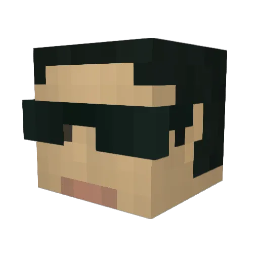 PeterFour Minecraft avatar head, 3D render
