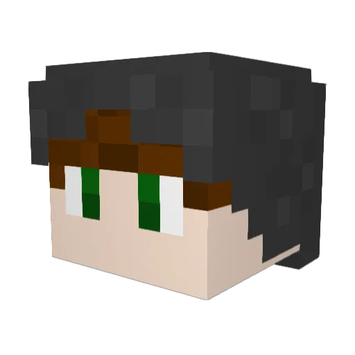 PeterPaan Minecraft avatar head, 3D render