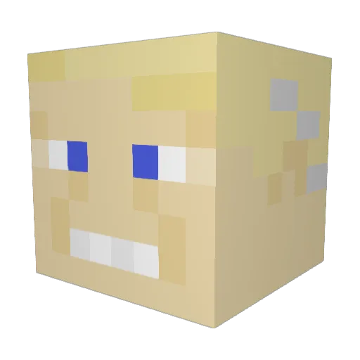 PeterSilie12 Minecraft avatar head, 3D render
