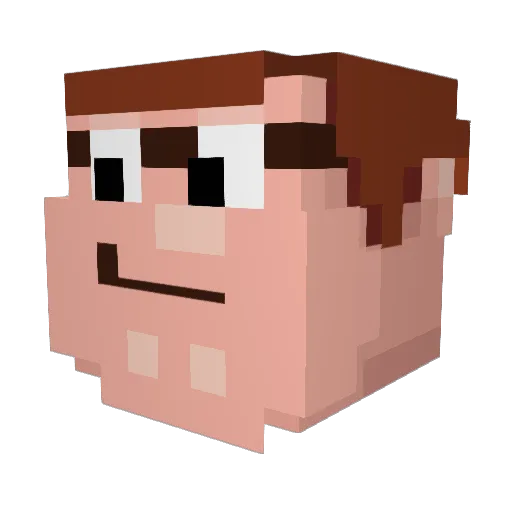 Peter_Griffin Minecraft avatar head, 3D render