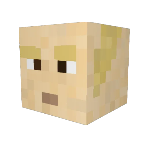 Peterstars Minecraft avatar head, 3D render