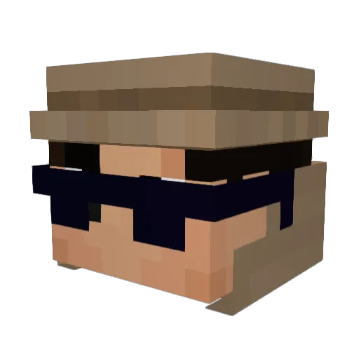 Petervw Minecraft avatar head, 3D render