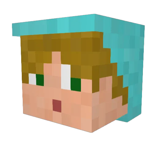 Petidege Minecraft avatar head, 3D render
