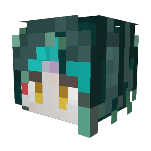 PetitChao Minecraft avatar head, 3D render