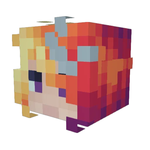 PetitPrincess Minecraft avatar head, 3D render