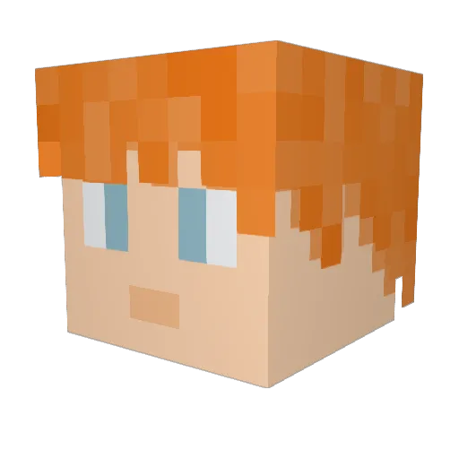 Petit_Crayon Minecraft avatar head, 3D render