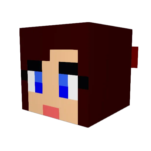 Petit_coeur Minecraft avatar head, 3D render