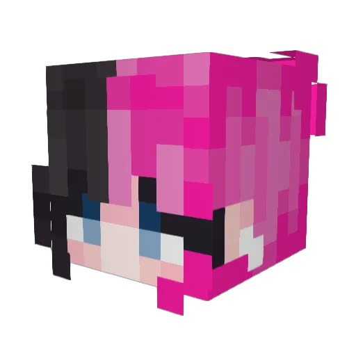 PetiteDoll Minecraft avatar head, 3D render