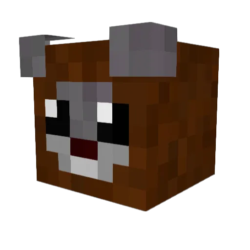 PetiteEwok Minecraft avatar head, 3D render