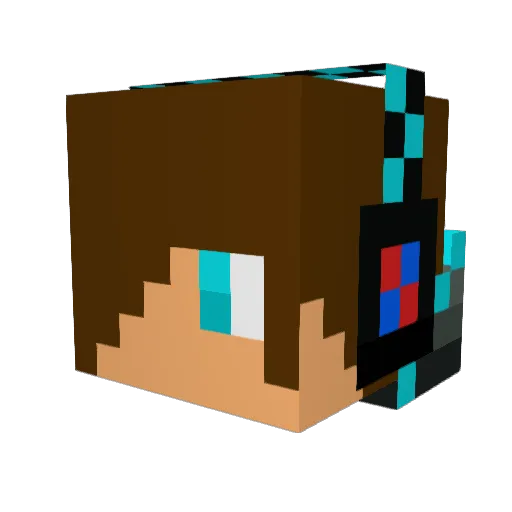 Petr808 Minecraft avatar head, 3D render