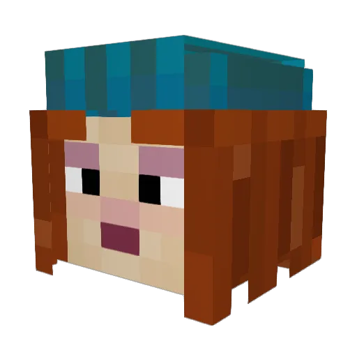 PetraVNG Minecraft avatar head, 3D render