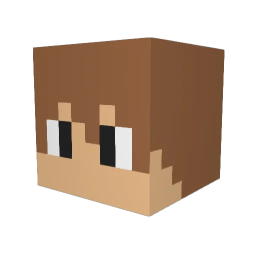 PetrosRZ Minecraft avatar head, 3D render