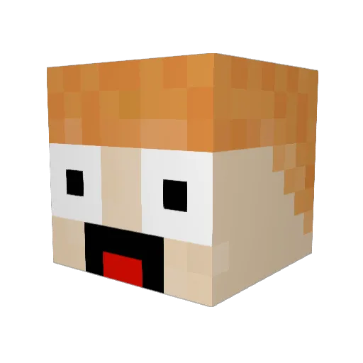 Petrushka__ Minecraft avatar head, 3D render