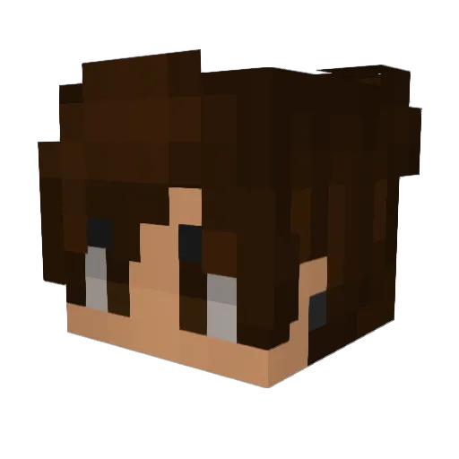 Petterlukas Minecraft avatar head, 3D render