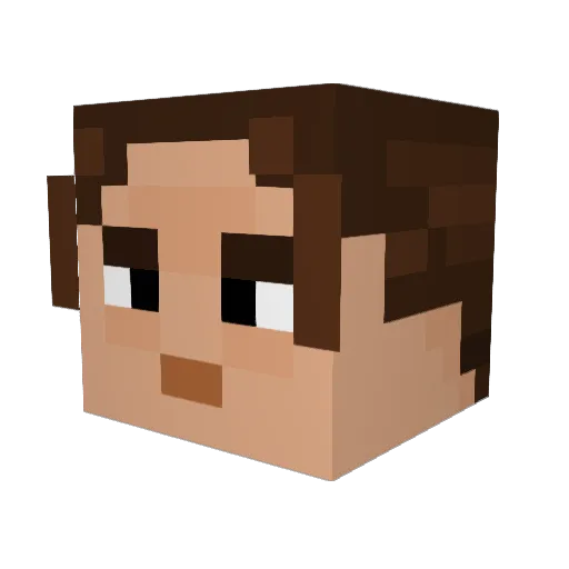 PettyEmu Minecraft avatar head, 3D render
