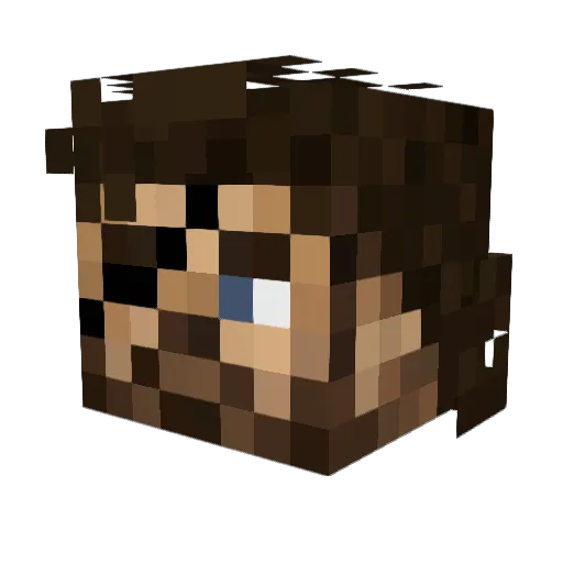 Petysek Minecraft avatar head, 3D render