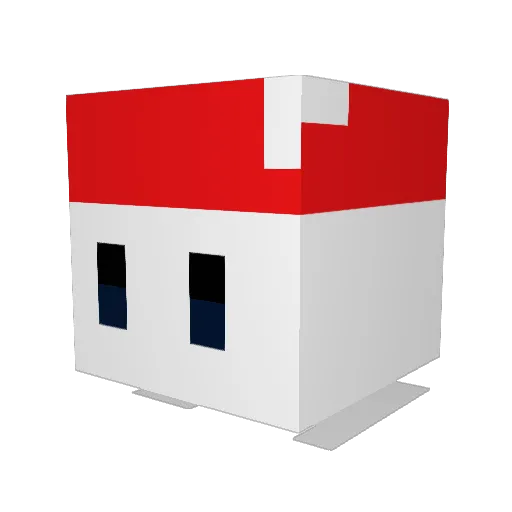 PeufPowaa Minecraft avatar head, 3D render
