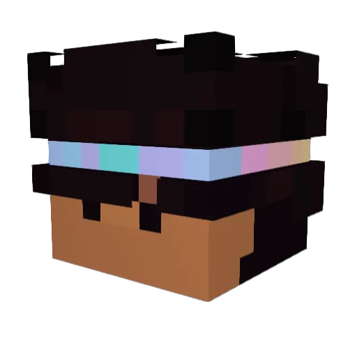 Peunk Minecraft avatar head, 3D render