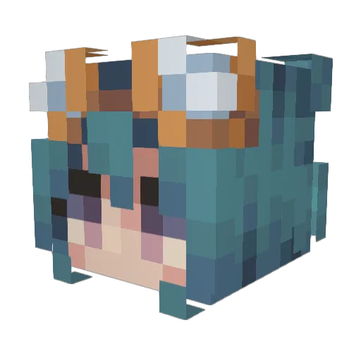 Peurl Minecraft avatar head, 3D render