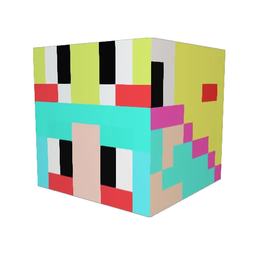 Peuseng Minecraft avatar head, 3D render