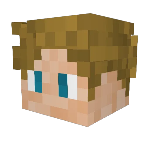 Pevansie Minecraft avatar head, 3D render