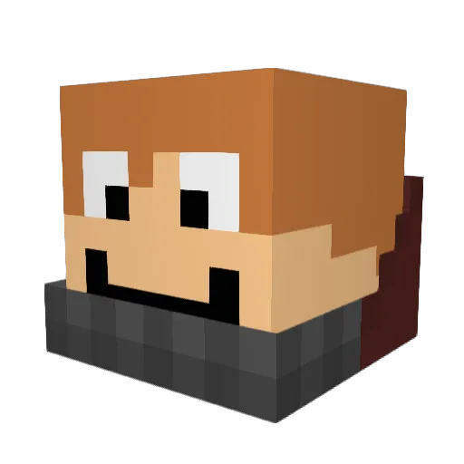 Pevorelox Minecraft avatar head, 3D render