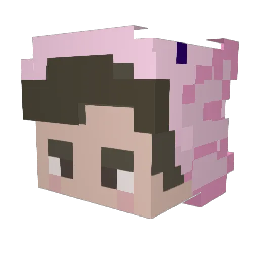 PewDiePie1 Minecraft avatar head, 3D render