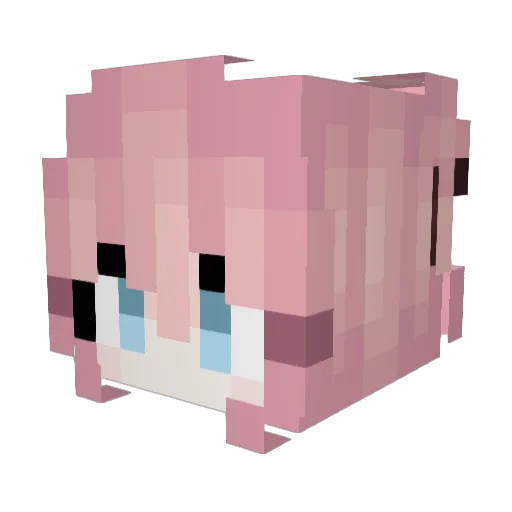 PewPewNekko Minecraft avatar head, 3D render