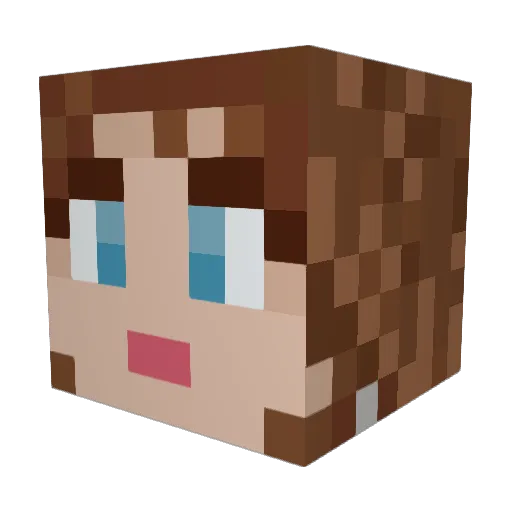 PewPewPaula Minecraft avatar head, 3D render