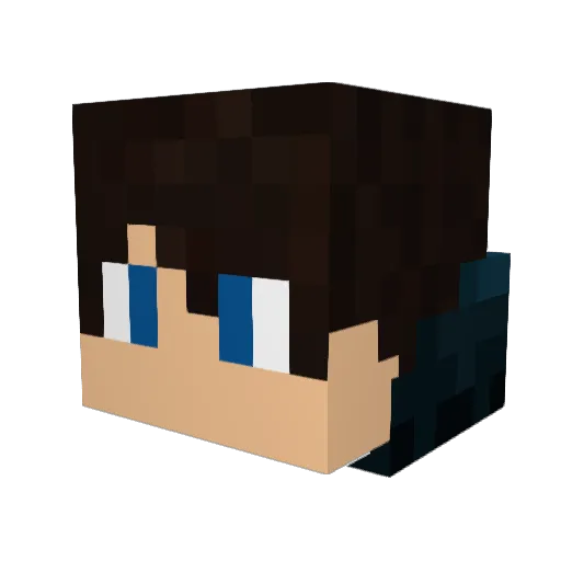 PewedPaw Minecraft avatar head, 3D render