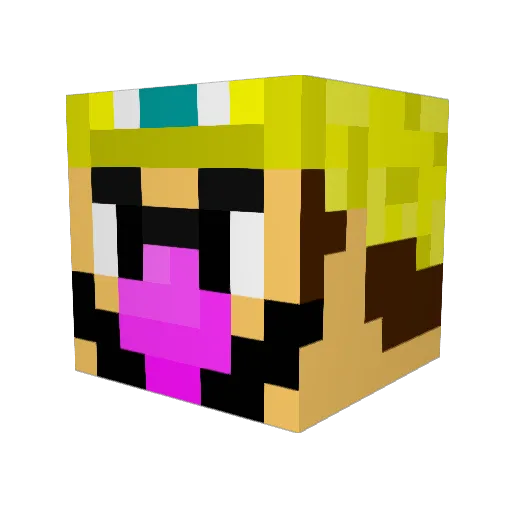 Pewsen Minecraft avatar head, 3D render