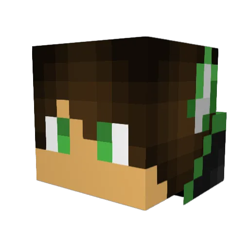 PexerTV Minecraft avatar head, 3D render